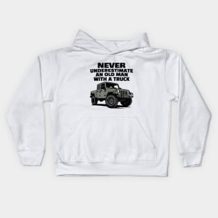 Never underestimate an old man with a truck Kids Hoodie